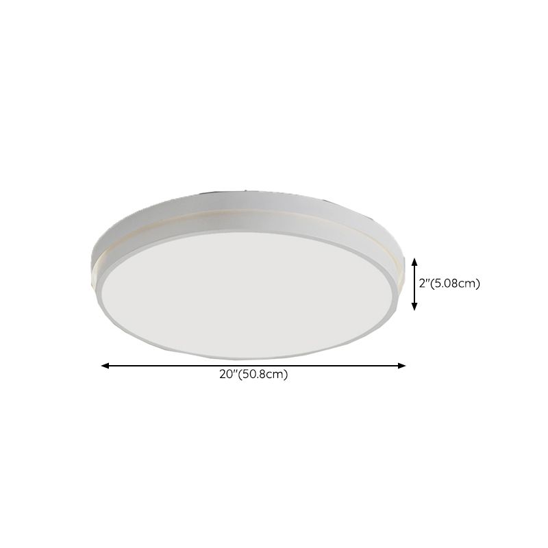 Metal Geometric Flush Mount Fixture Modern Flush Light Fixture in White