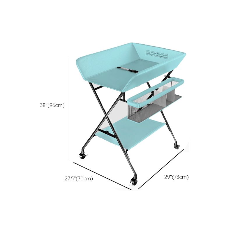 Portable Changing Table Baby Changing Table with Pad in Green