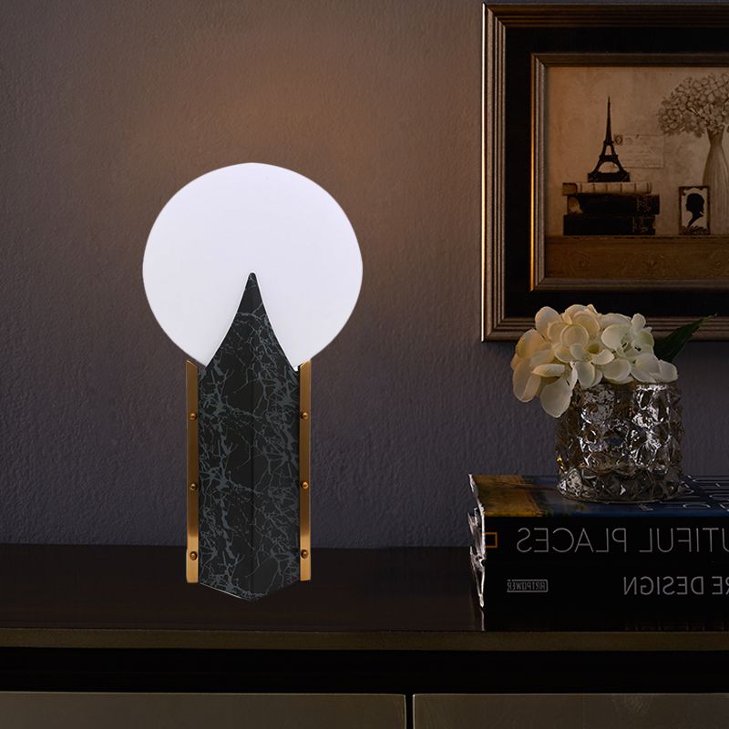 Rundpanel Acrylnachttisch leichte moderne 1 helle schwarze kreative Tischlampe mit Edelstahlbasis