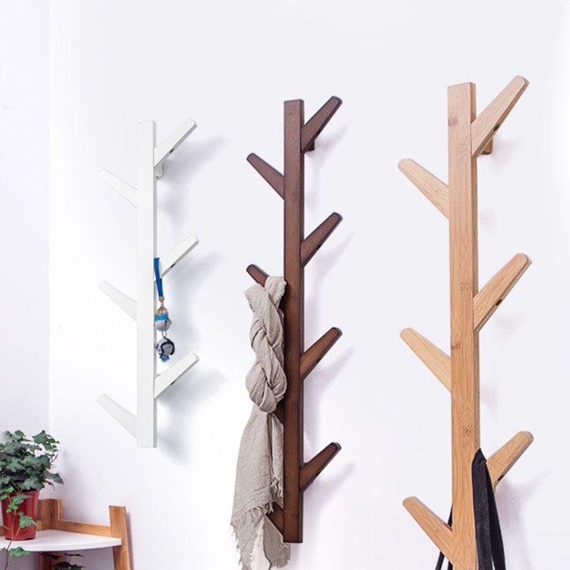 Contemporary Coat Hanger Wall-mounted Wooden Coat Hanger with Hooks