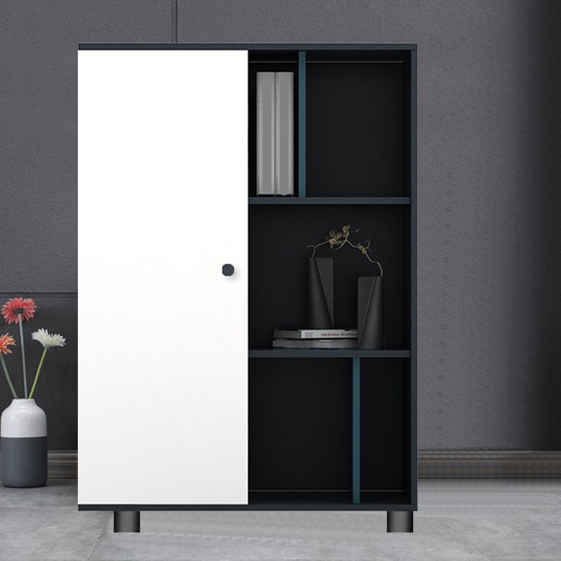 Contemporary File Cabinet Contrast Panel Vertical Filing Cabinet