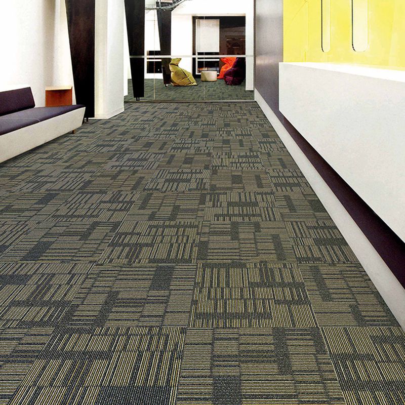 Gray Tone Level Loop Carpet Tile Geometric Self Adhesive Indoor Office Carpet Tiles