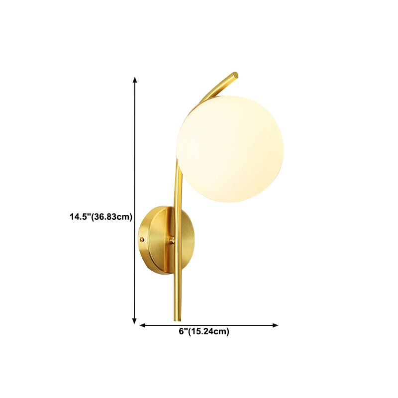 Golden Vanity Lighting Simple Glass Wall Light Sconce for Bathroom