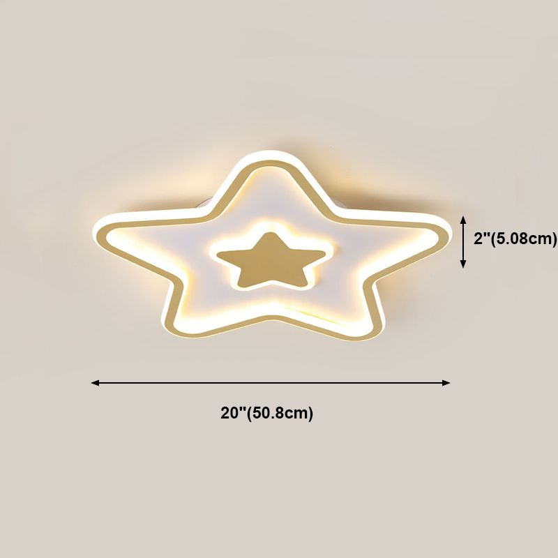 Modern Creative LED Flush Mount Acrylic Starry Ceiling Fixture in Gold