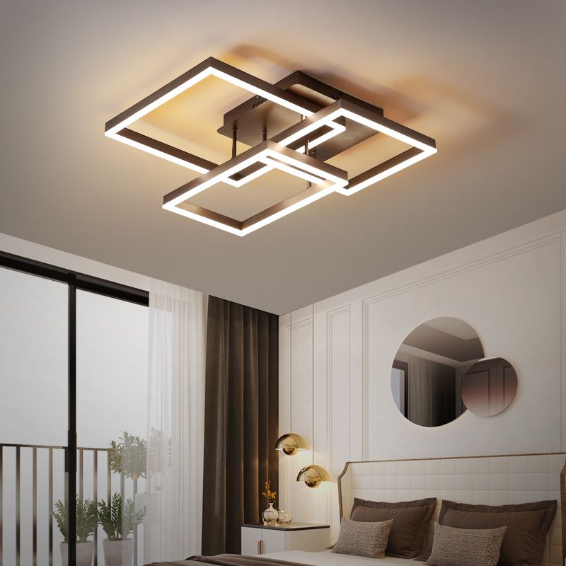 Modern Style Linear Shape Ceiling Fixtures Metal Flush Ceiling Light Fixtures