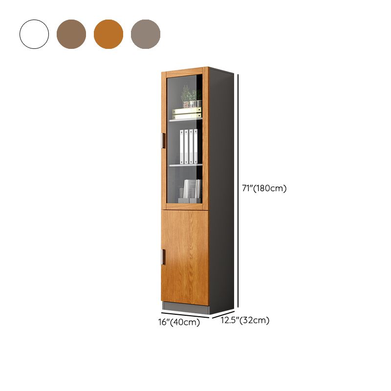 File Cabinet Wood and Glass Vertical Storage Shelves Contemporary File Cabinet