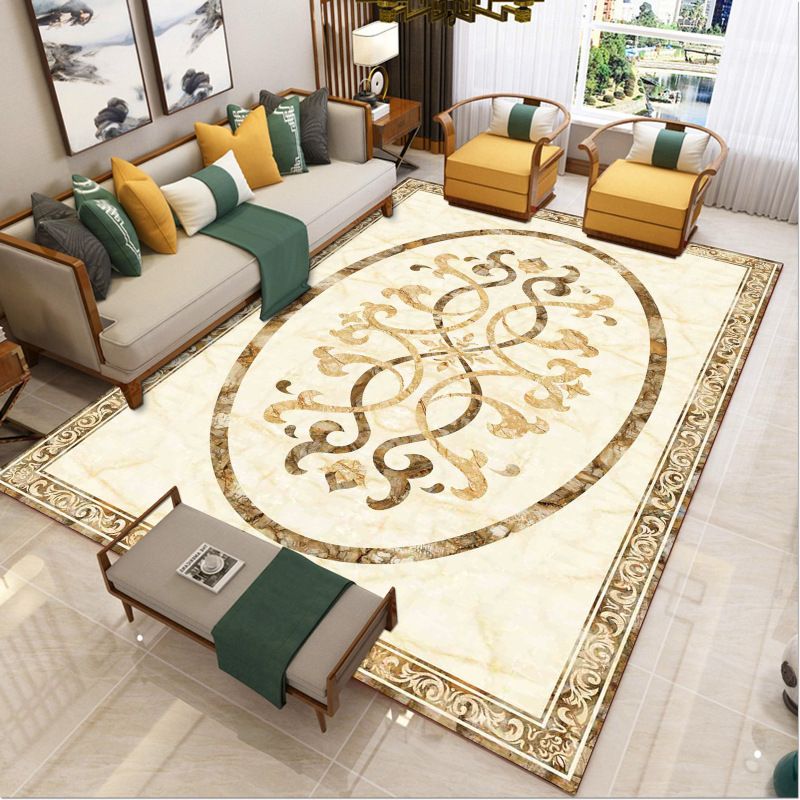 Luxury Southwestern Rug Multicolor Flower Printed Carpet Pet Friendly Easy Care Washable Rug for Parlor