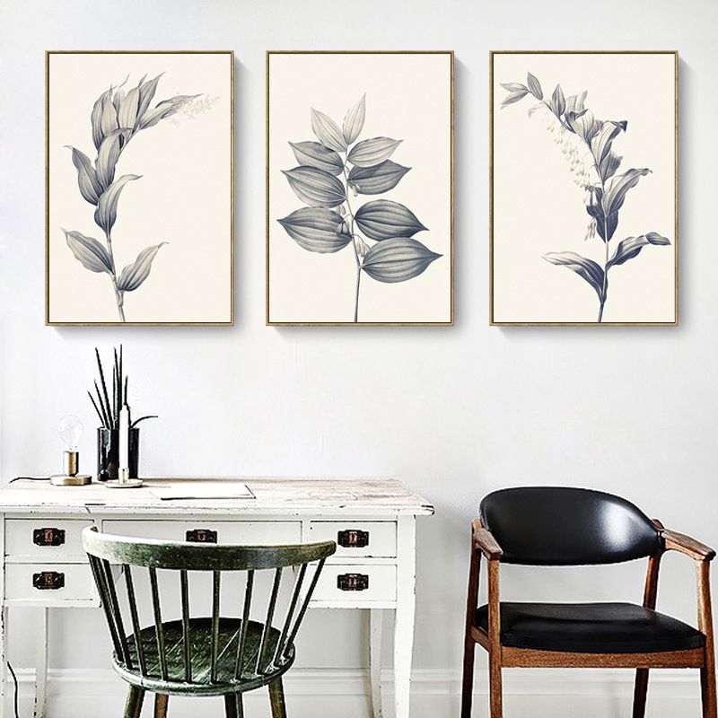 Canvas Textured Wall Decor Minimalism Style Botanical Branch Painting, Multiple Sizes