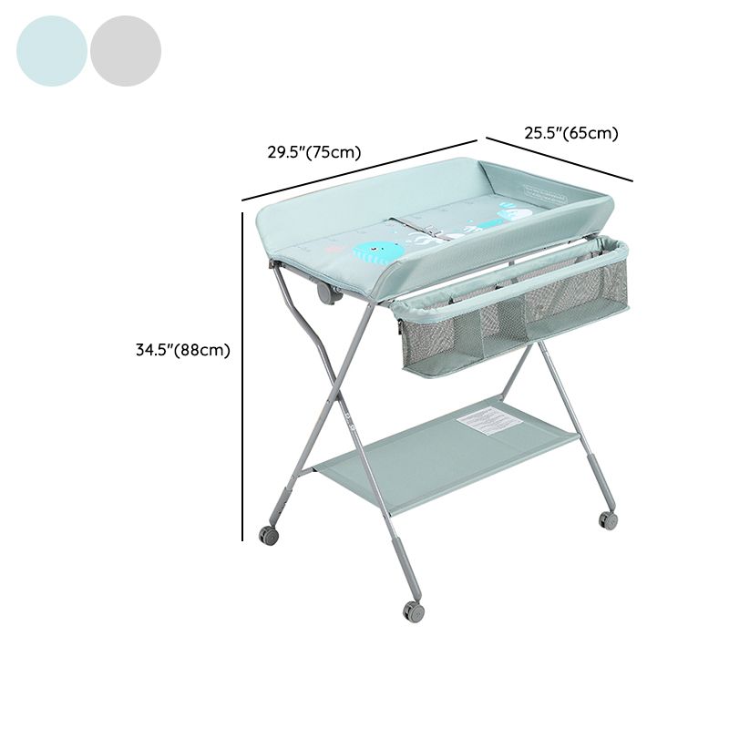 Modern Metal Baby Changing Table Flat Top Changing Table With Shelf