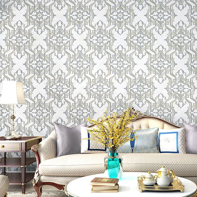 Water-Resistant Flowers Wall Covering Vinyl European Wallpaper for Living Room Decoration