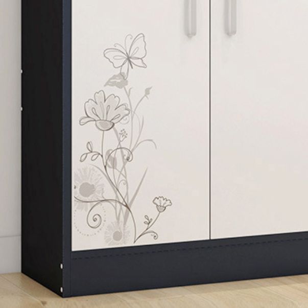 Contemporary Accent Cabinet with 2 Drawers and 4 Wooden Doors