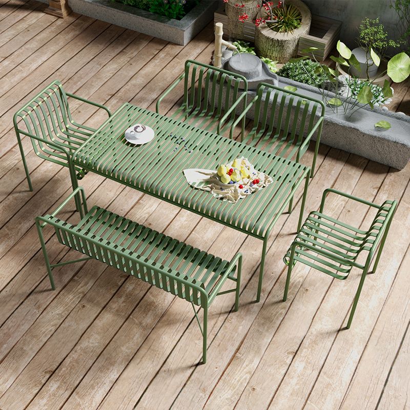 Contemporary Patio Dining Chair Metal Outdoor Chair Armchair