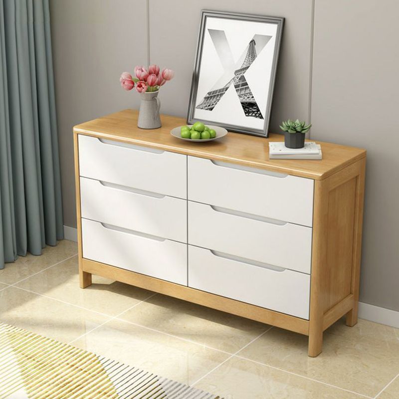 Contemporary Matte Finish Storage Chest Bedroom Solid Wood Dresser