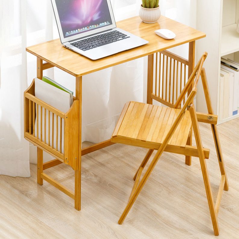 Bamboo Kids Desks with Storage Natural/Brown Writing Desks and Chair Set