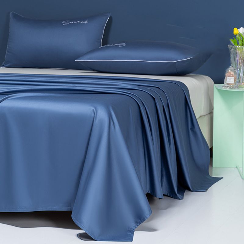 Sateen Weave Sheet Set Solid Color Soft Breathable Bed Sheet Set