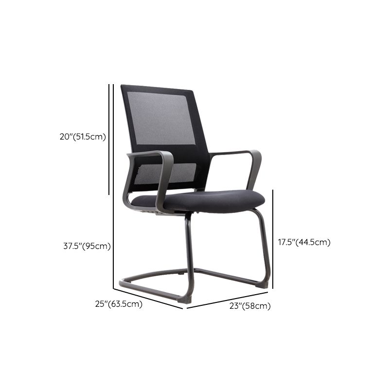 Fixed Arms Swivel Chair Modern Style Office Ergonomic Mesh Task Chair