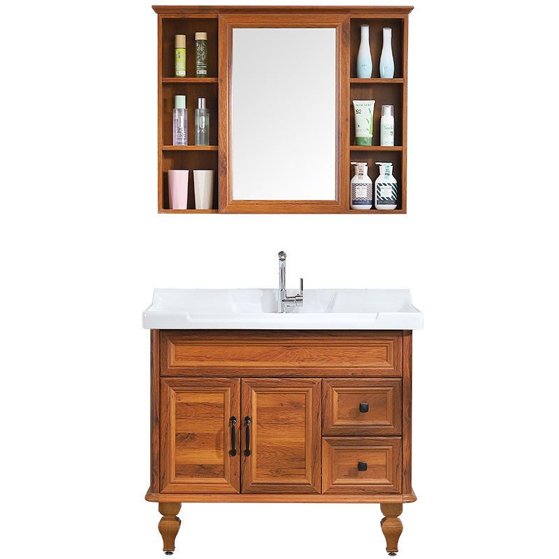 Traditional Bathroom Vanity Free-standing Standard Mirror Cabinet Wooden Vanity Cabinet