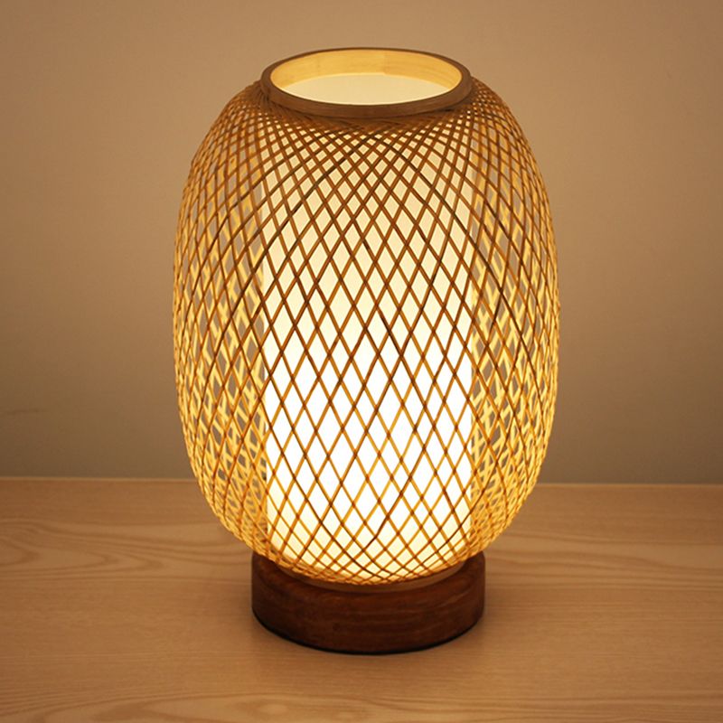 Éclairage de travail japonais à la main Bamboo 1 tête petite lampe de bureau en bois pour le chevet