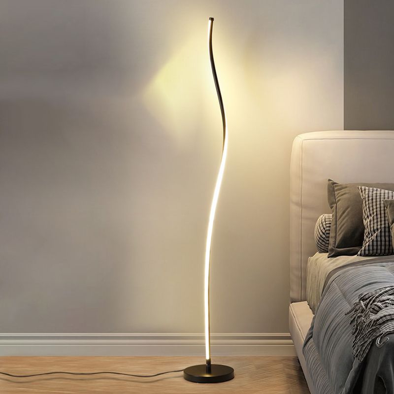 Modern Style Strip Shape Floor Lighting Metal 1 Light Floor Lamp for Dining Room