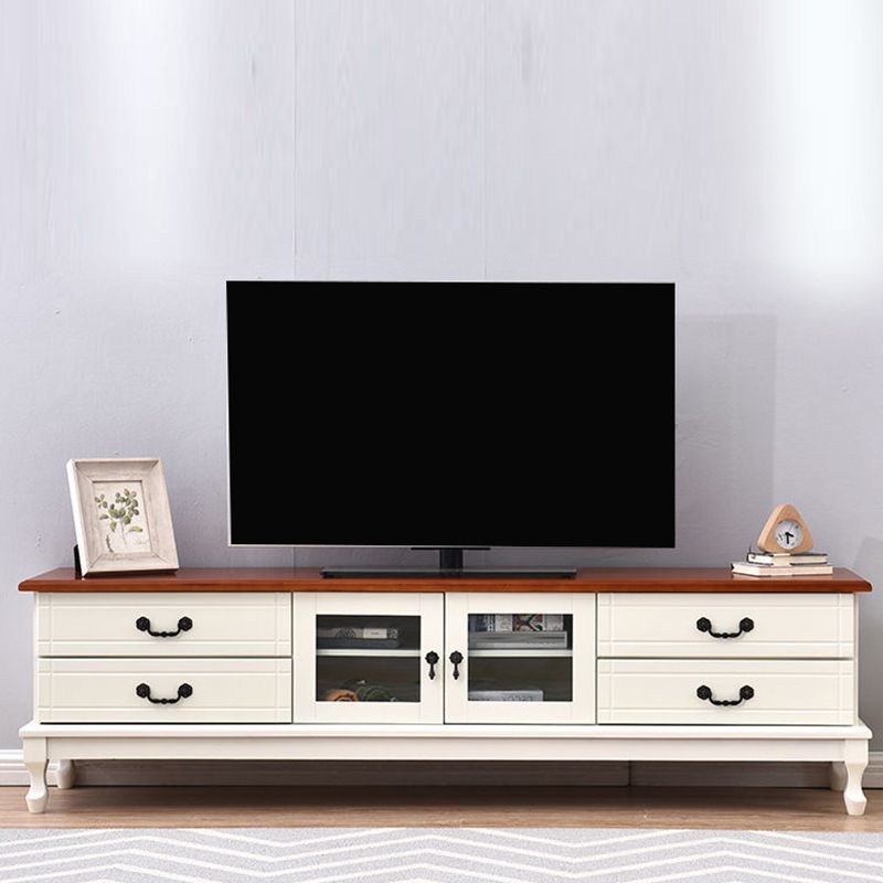 Traditional TV Stand Console Wooden Media Console TV Stand with Drawers