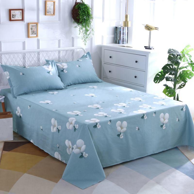 Bed Sheet Set Cotton Patterned Fade Resistant Breathable Soft Bed Sheet