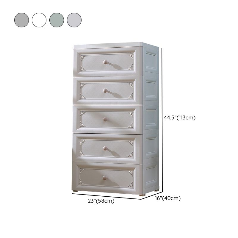 Scandinavian Vertical Baby Dresser Plastic Nursery Dresser with Drawers