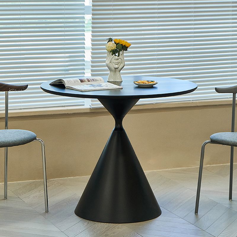 Modernistic Frosted Pedestal End Table Round Wood Side End Table