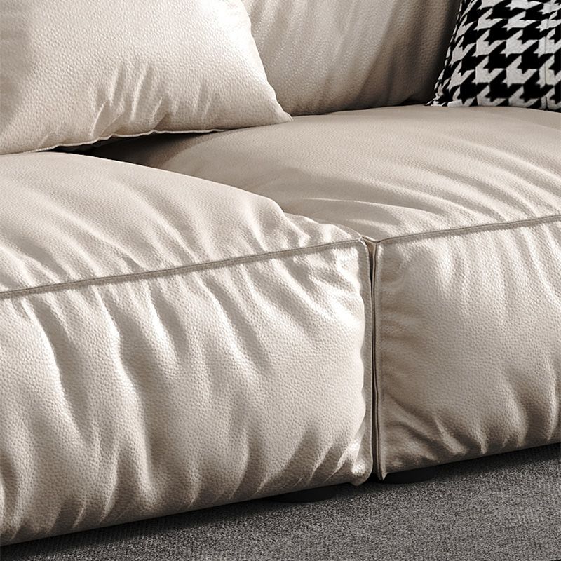 Pillow Top Arm Sectionals 31.5"High Tight Back Sofa with Chaise,White