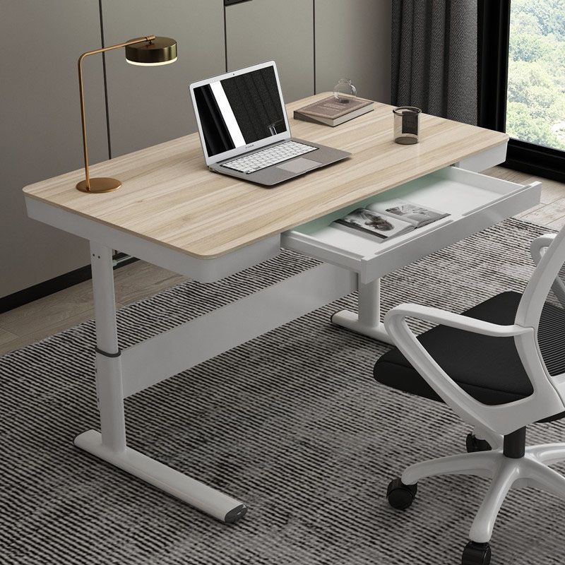 Hight Adjustable Writing Desk Bedroom White Trestle Table Leg Rectangular Desk