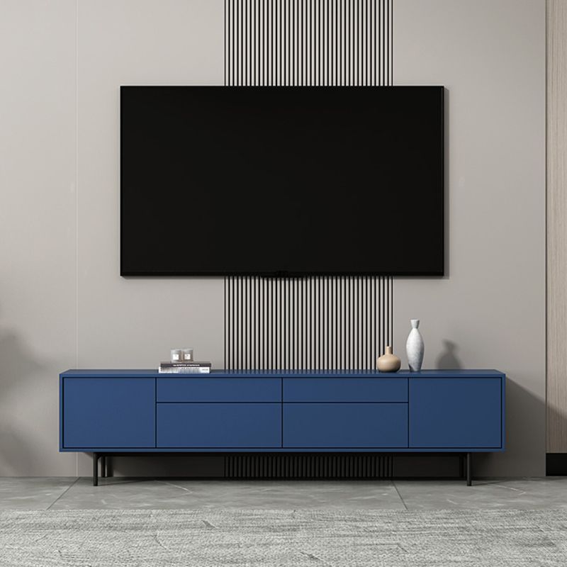 Wooden Enclosed Storage TV Console Industrial Home TV Stand with Splayed Legs