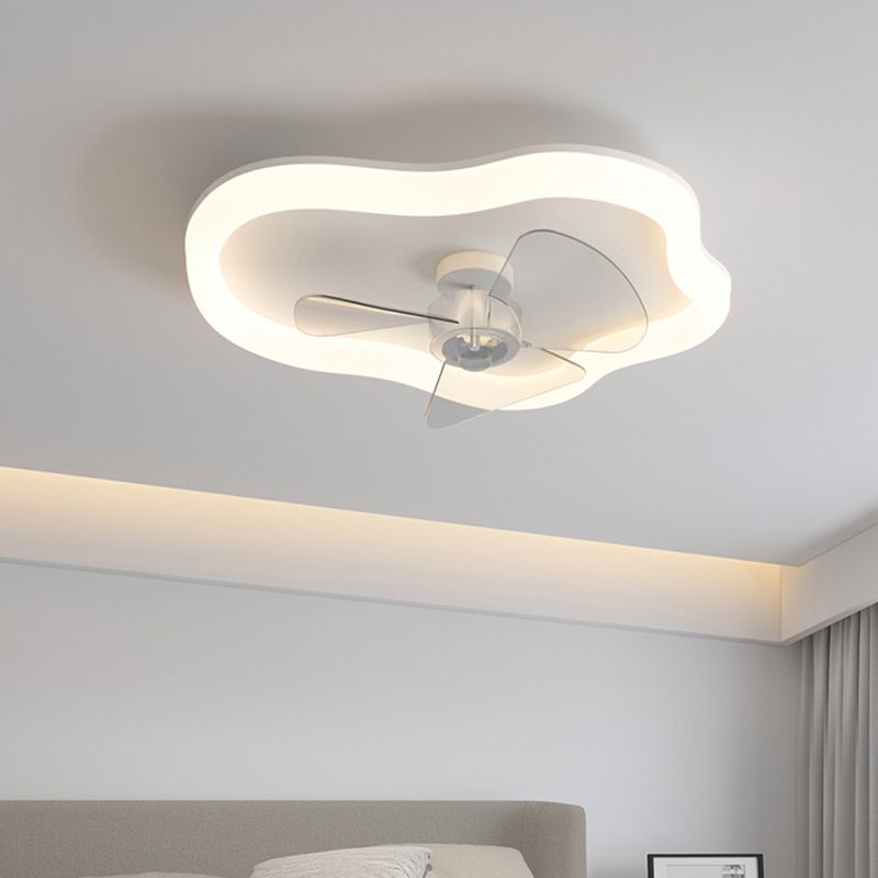 Cloud Shape 1 - Light Fan Mounted Fixture White Iron and Acrylic Ceiling Fan