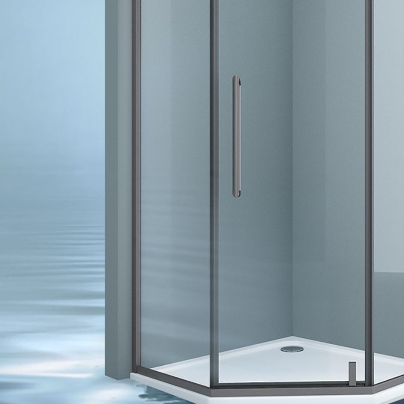 304 Stainless Steel Frame Shower Enclosure Neo-Angle Tempered Glass Shower Stall