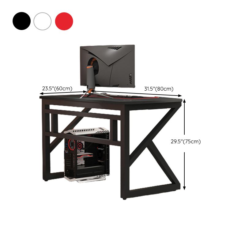 23.62" W Wooden Gaming Desk Modern Curved Computer Desk with Steel Legs