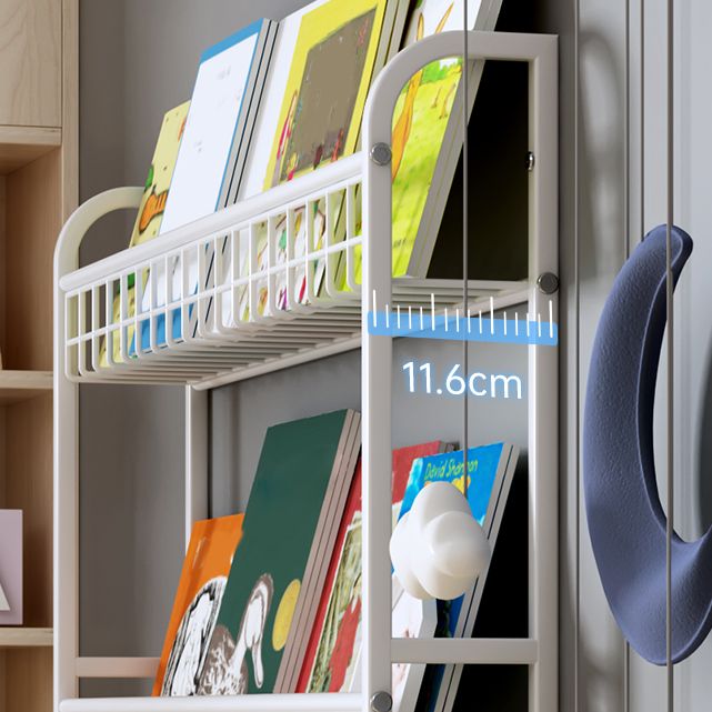 Contemporary Book Display Metal Storage Bookcase in Floating