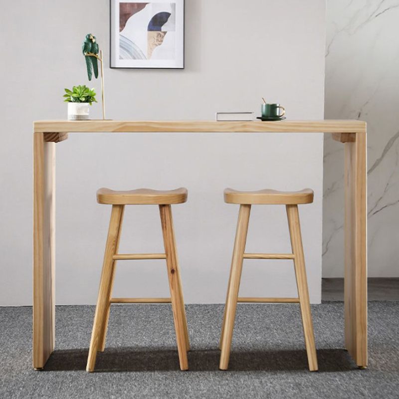 Rectangle Pine Wood Counter Table Contemporary Bar Table for Dining Room