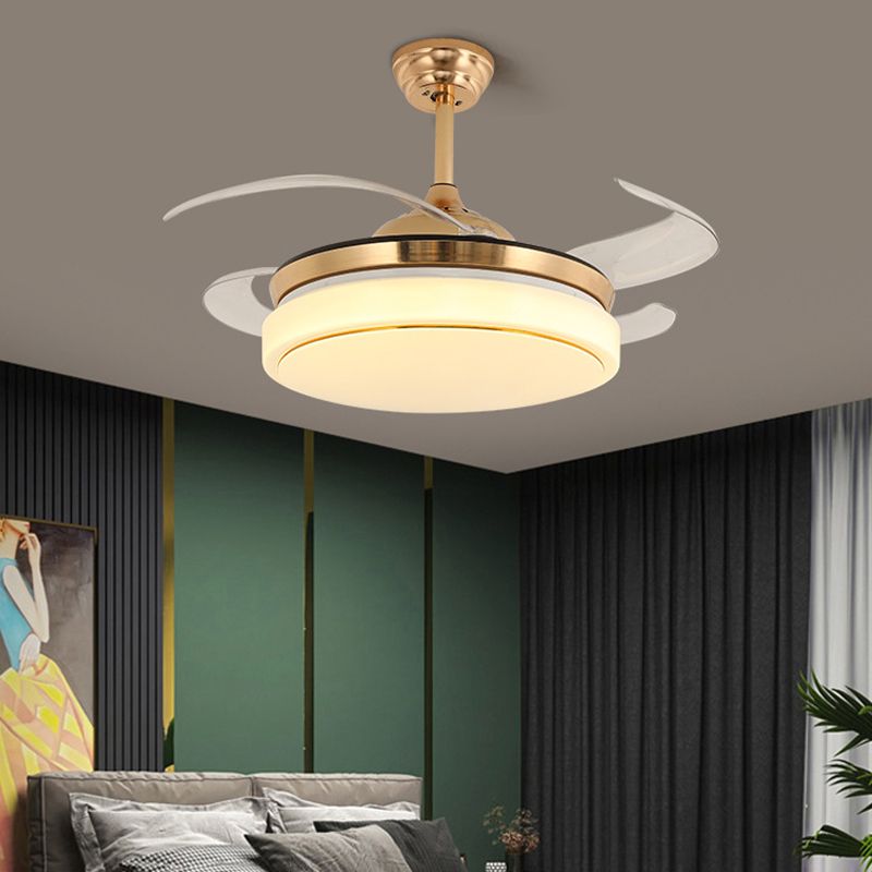 Sliver / Gold / White Finish Ceiling Fan Lighting Contemporary LED Ceiling Fan Fixture