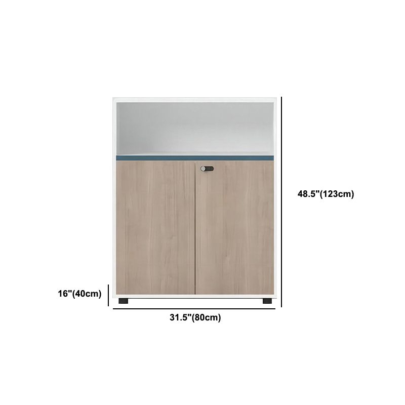 Modern File Cabinet Vertical Wood Color Block File Cabinet with Lock for Home or Office