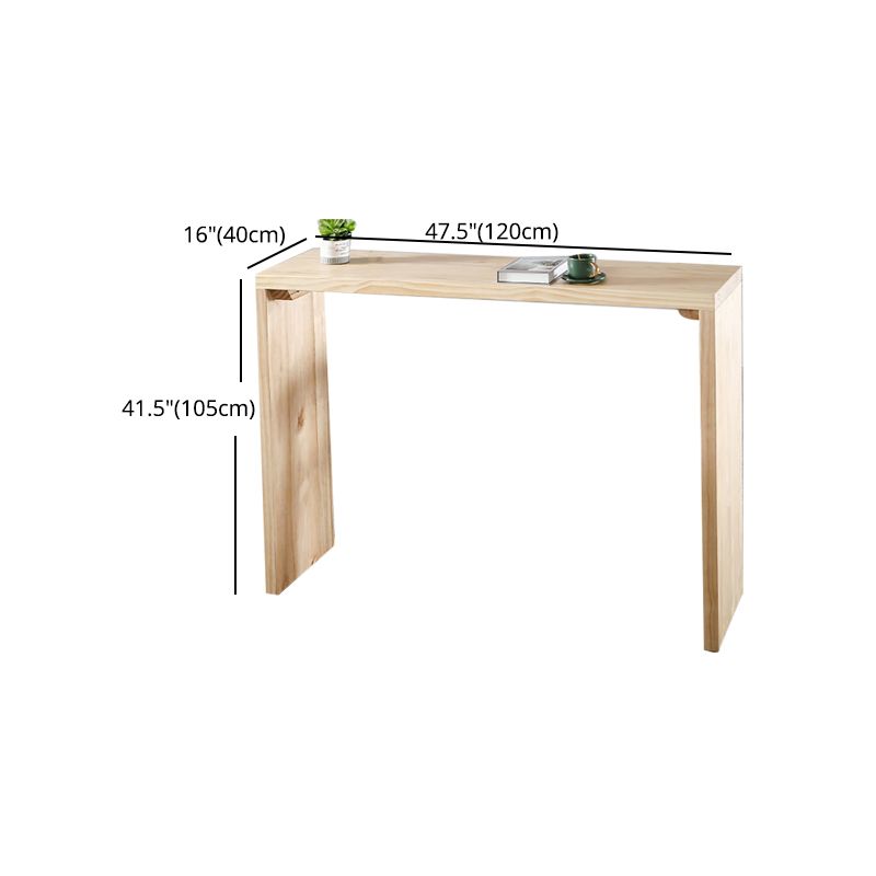 Solid Wood Bar Dining Table Industrial Bar Table with Sled Base