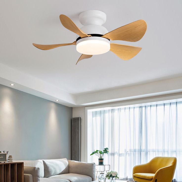 Nordic Style Ceiling Fan Lamp Circle Shape Ceiling Fan Light for Living Room