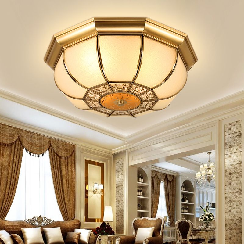 Oval Dining Room Flushmount Retro Metal 3/4/6 Heads Brass Ceiling Mount Light Fixture, 14"/18"/23.5" W