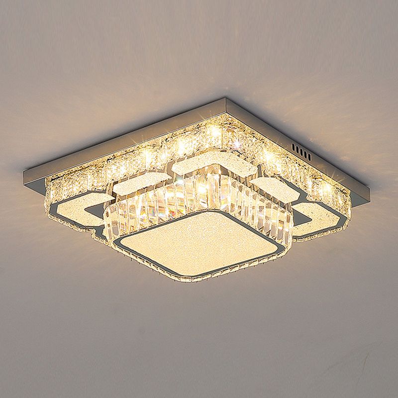 Plafonnier LED en cristal et acier inoxydable, Style Simple et moderne, montage encastré pour le salon