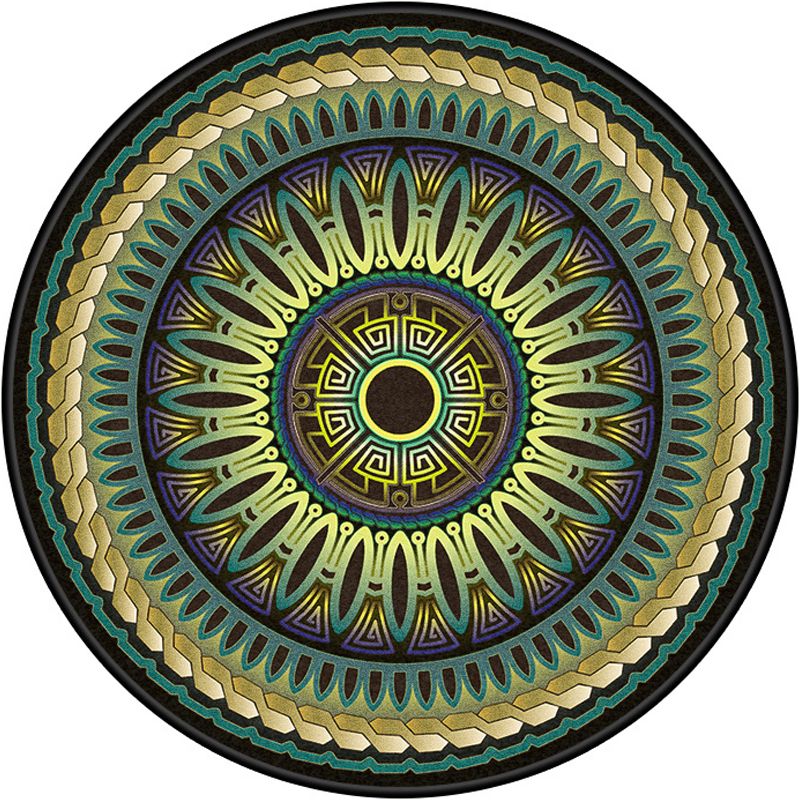 Multicolor concentrische ronde Tapijten Polypropyleen Marokkaans tapijt niet-slip wasbaar met wasbaar huisdiervriendelijk tapijt voor woonkamer