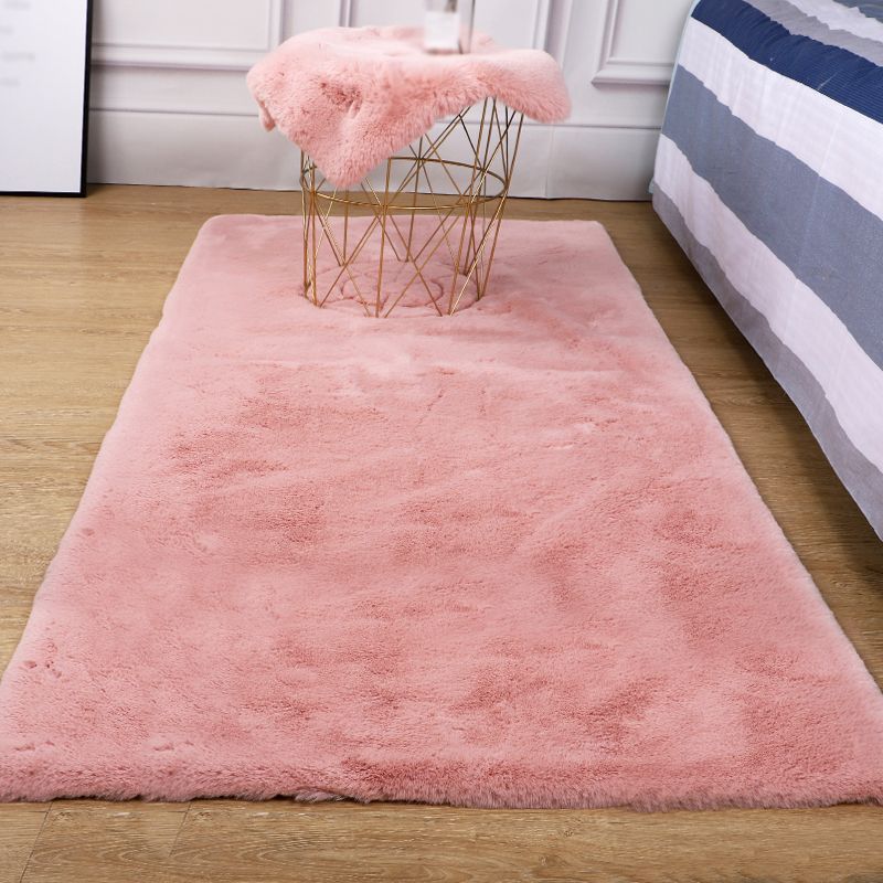 Tapis de salon en fantaisie Couleur solide Polyester Area Tapis de soins de soins faciles