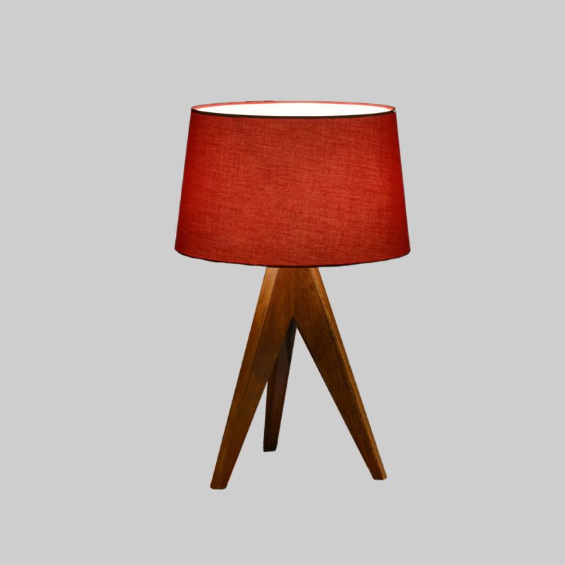 Modernist Flare Reading Light Fabric 1 Bulb Nightstand Lamp in White/Red/Blue for Living Room