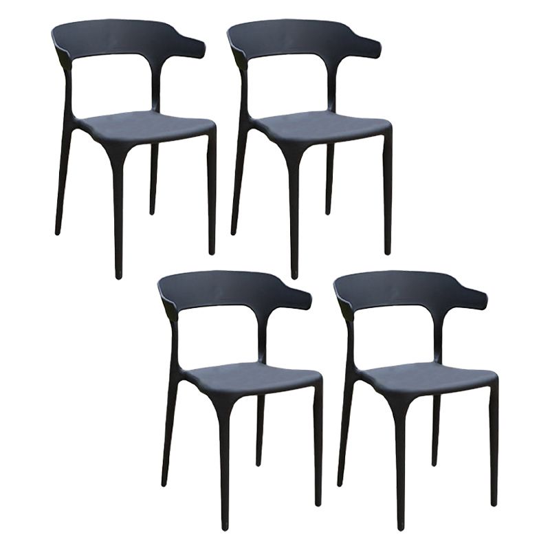 19" Wide Contemporary Side Chair Plastic Open Back Patio Dining Chair