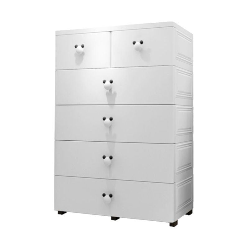 Modern Chest Nursery Dresser Plastic Kids Nightstand with 6 Drawers