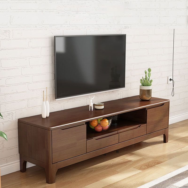 Scandinavian TV Console Solid Wood TV Media Console for Living Room