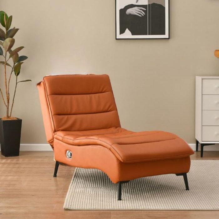 Faux Leather Standard Recliner Solid Color Manual-Push Botton Recliner Chair