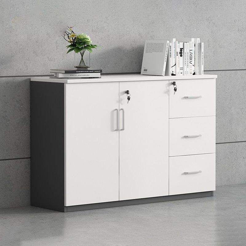 Contemporary File Cabinets Solid Wood Frame Key Lock Vertical File Cabinet