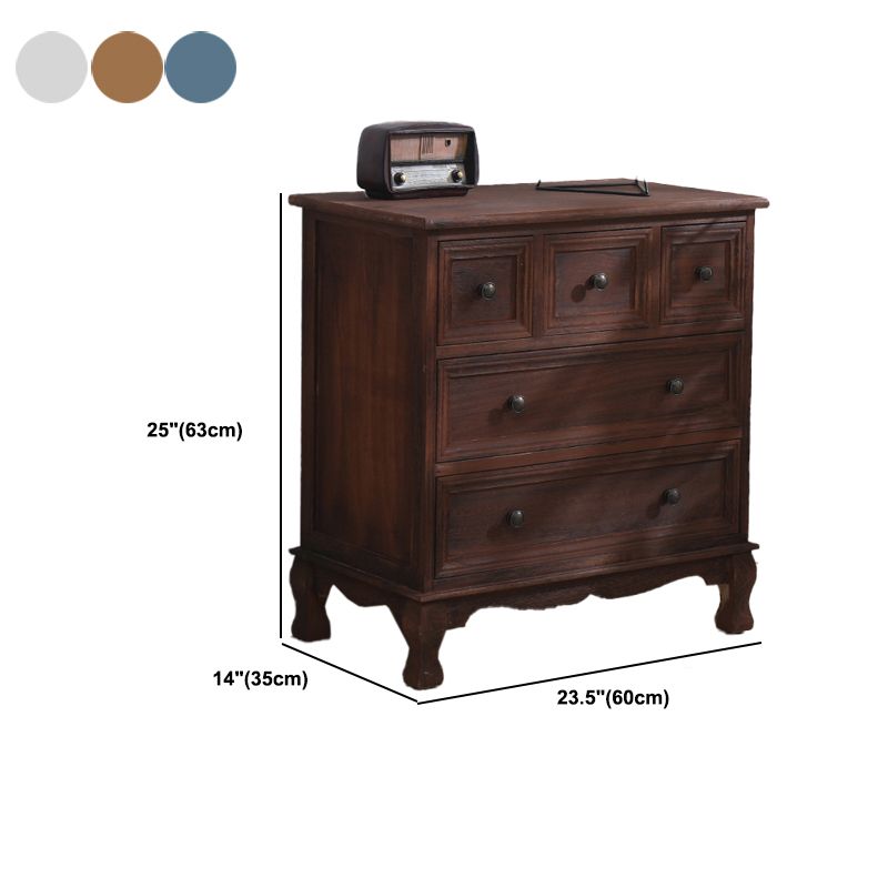 Nautical Matte Finish Storage Chest Solid Wood Bedroom Dresser